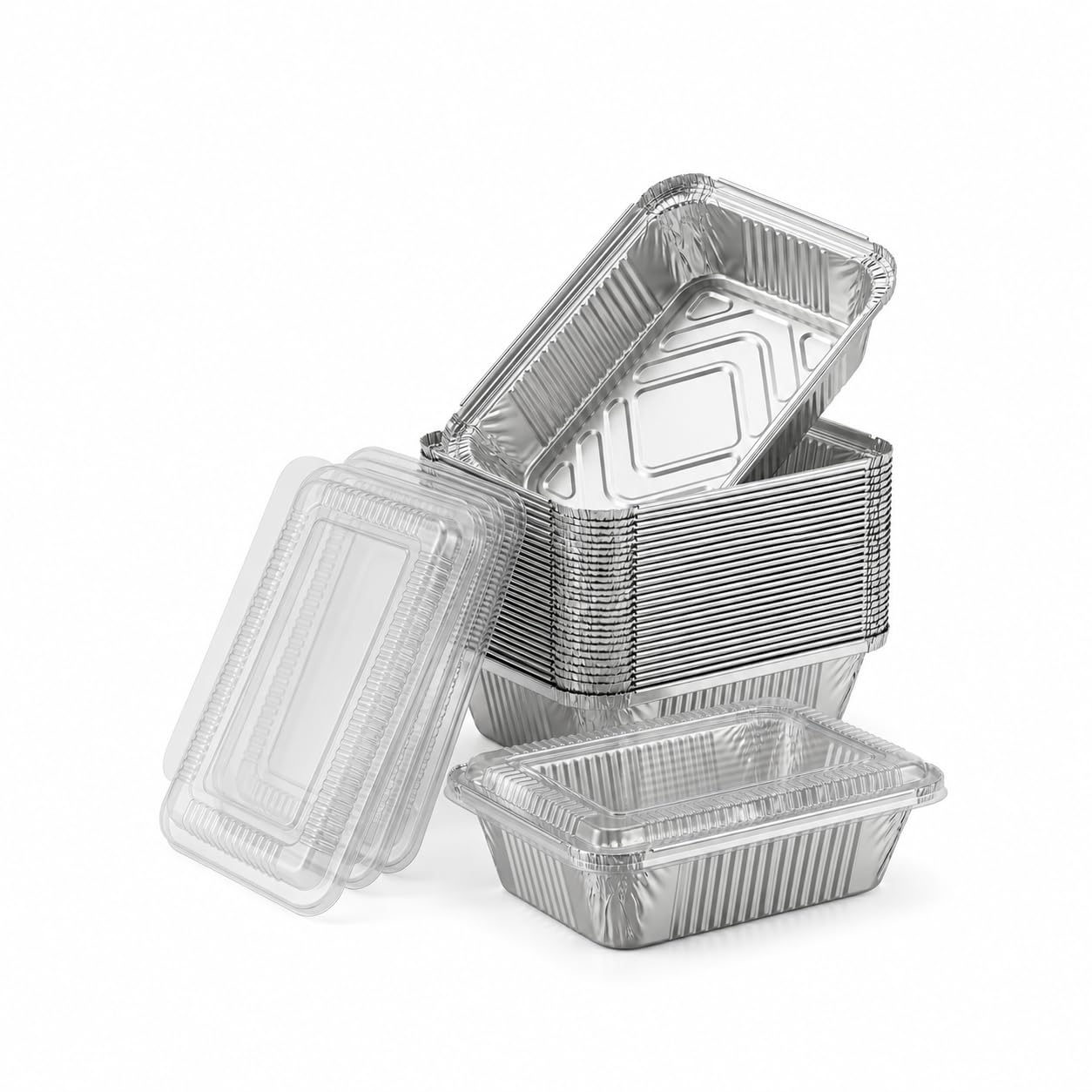 Aluminum Pans with Lids - 50 Pack -8