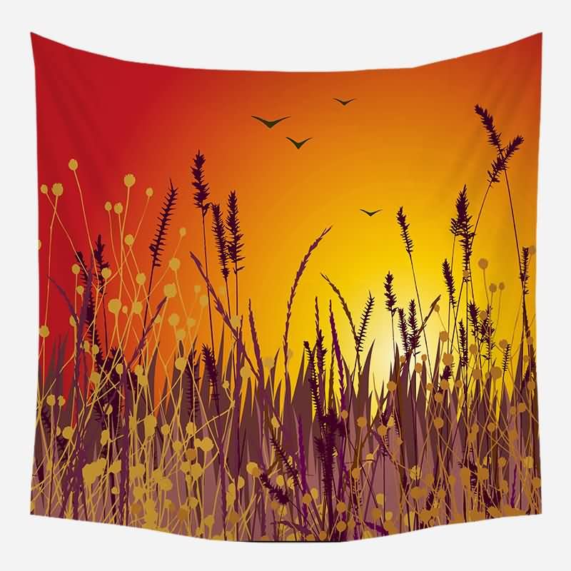 EHOMERY Long Tapestry Vertical Tapestries For Bedroom Aesthetic Small Orange Herb Quote Wall Living Room Boho Hanging Blanket Art Décor 150X200Cm