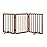 Mino Kesper Freestanding Pet Gate Foldable Dog Gate (55 inches Wide) Walnut Bamboo Dog Gates for Stairs Doorways House (2 Support Feet Included)