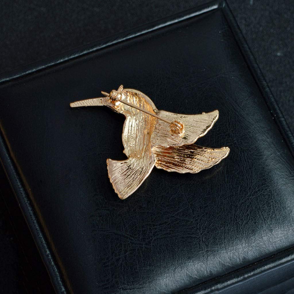 Kolibri-Brosche, zarte Broschen für Damen, modische goldene Tierbrosche, süßer Stil
