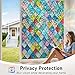 Sunbaby Window Privacy Film Stained Glass, Static Cling Decorative Rainbow Window Cling, Lattice Coverings Decals for Home Door, Non-Adhesive Window Stickers Anti-UV & Heat Control (17.5