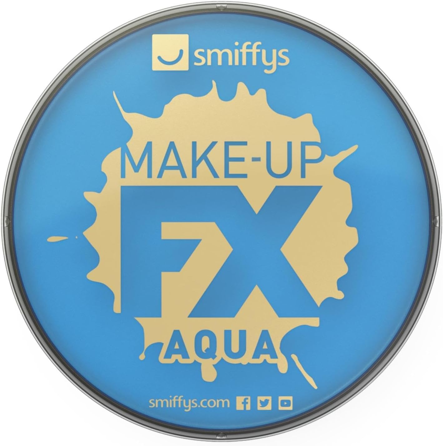 Smiffys Make-Up FX Aqua Face and Body Paint Pale Water Based, 16 ml - Blue,23737