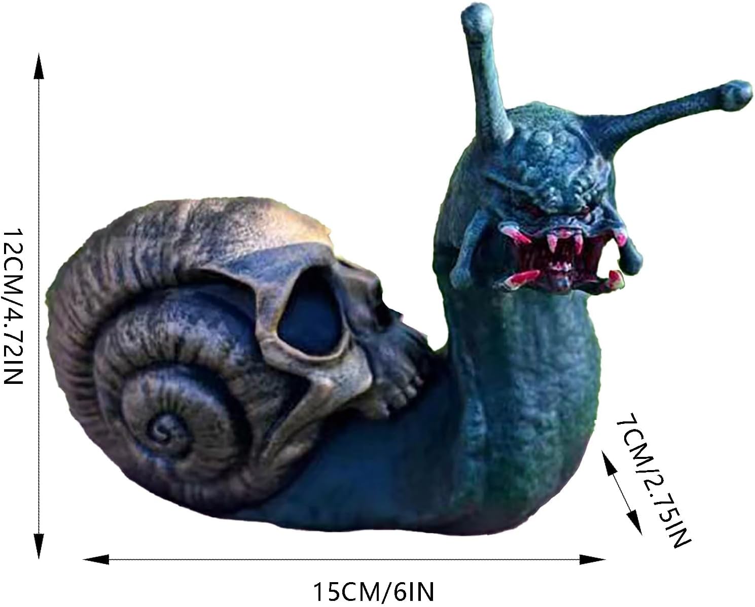 Skull Snail, Gothic Home Decor Resin Crafts, Outdoor Garden Yard Decoration, Skull Art Sculpture Ornament for Patio Lawn Office (3pcs)