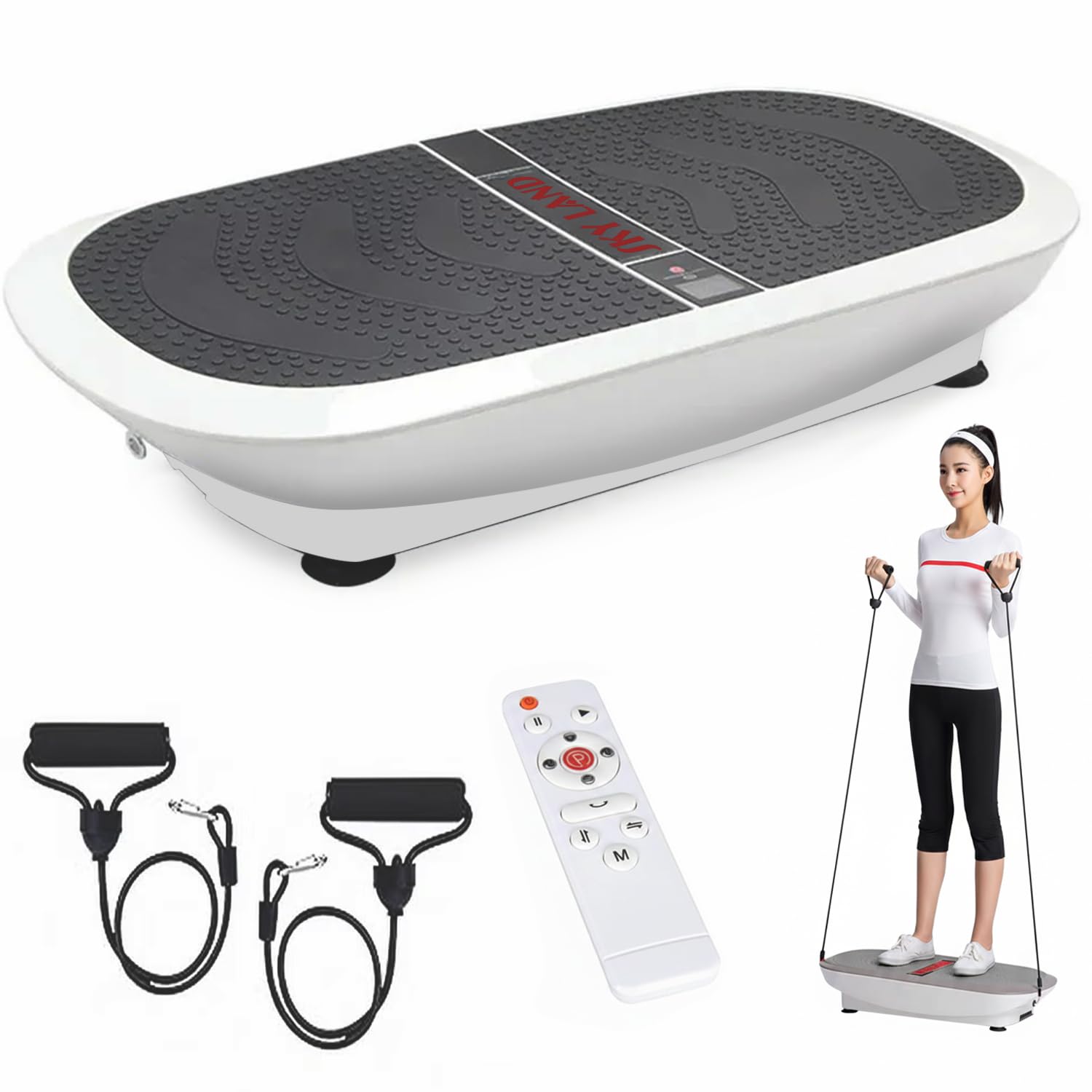 SKY LAND Vibration Platform Machine & Vibration Plate Trainer – Full-Body 3D Vibration Fitness Trainer for Home Workouts, Cardio Workout, Muscle Toning, Body Shaper, Remote Control, Ultrathin Design