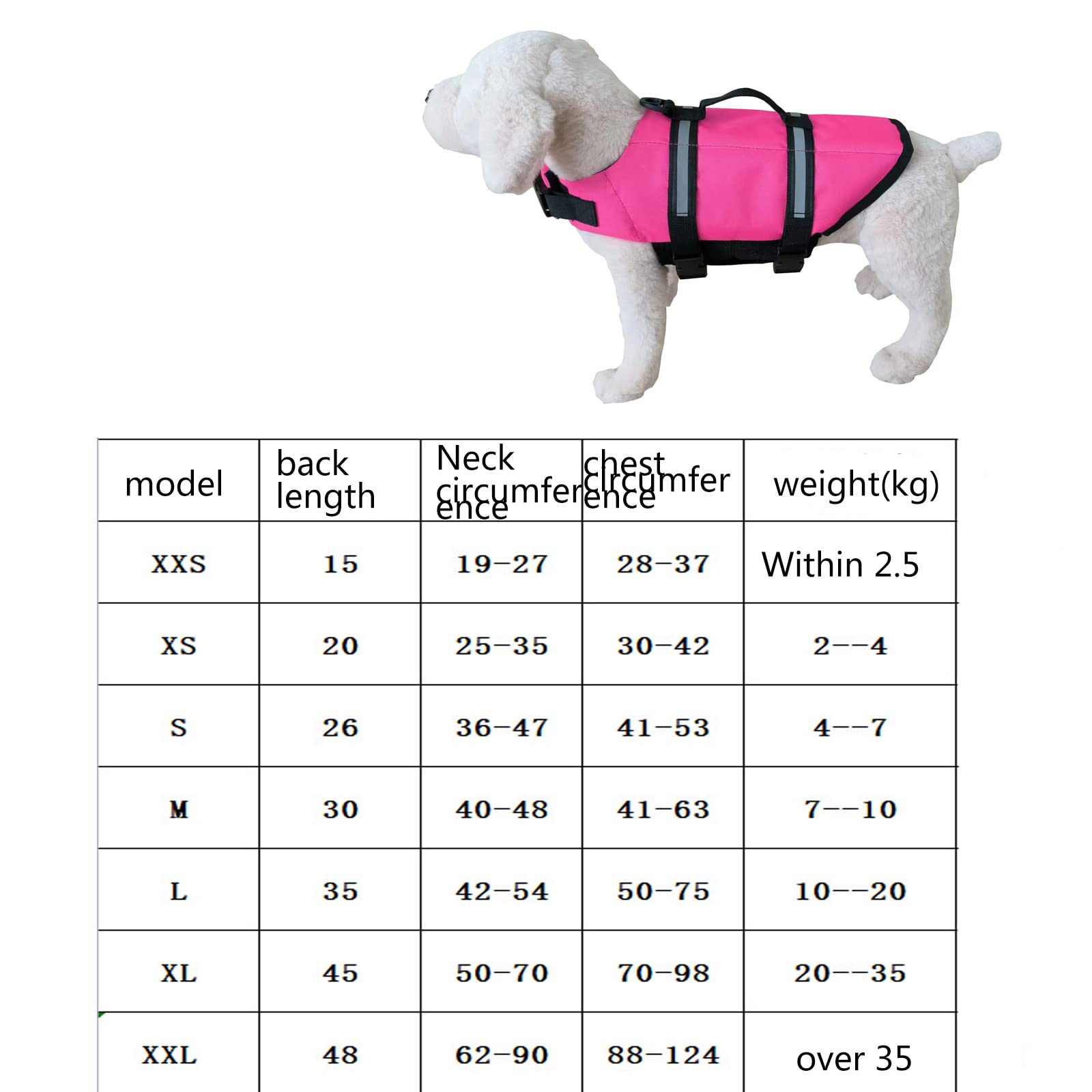 Gilet De Sauvetage Ripstop pour Chien, Gilet De Flottaison pour Chien pour La Natation, Gilet De Sauvetage pour Chien De Plage avec Flottabilité Élevée Et Poignée De Sauvetage,P,XXL