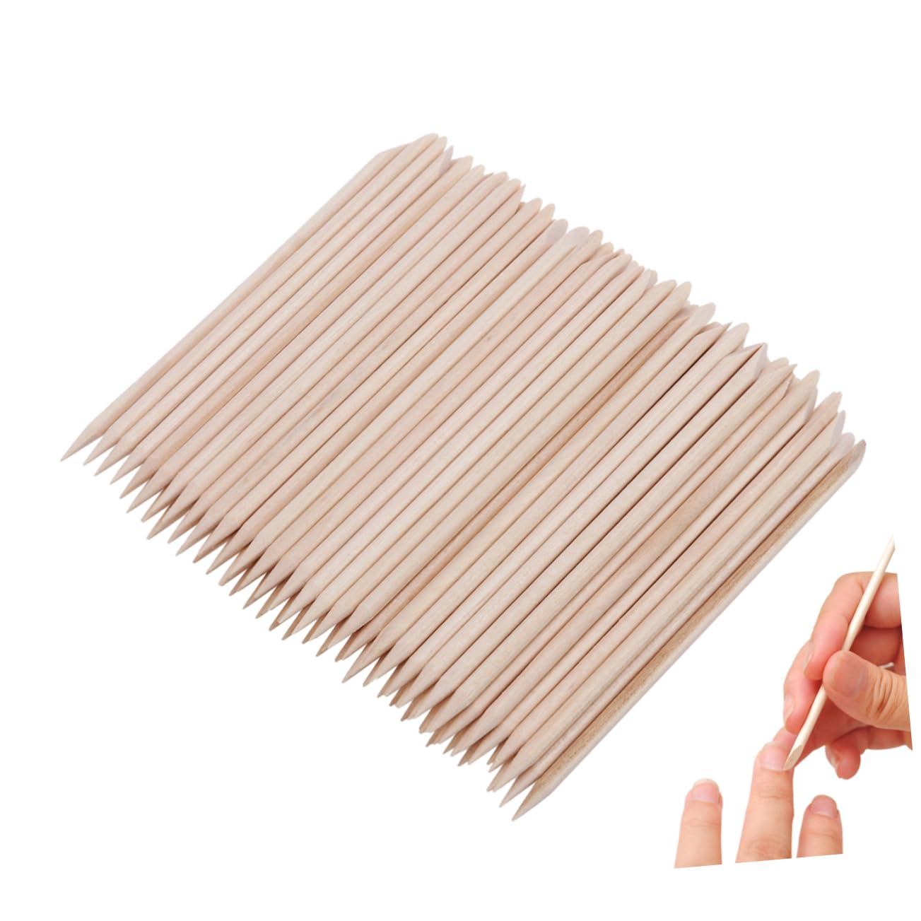 Healeved 1000piezas Palitos De Madera De Naranja Para Manicura Empujador De Cutículas Duradero y Multifuncional Para Arte De Uñas y Limpieza De Esmalte