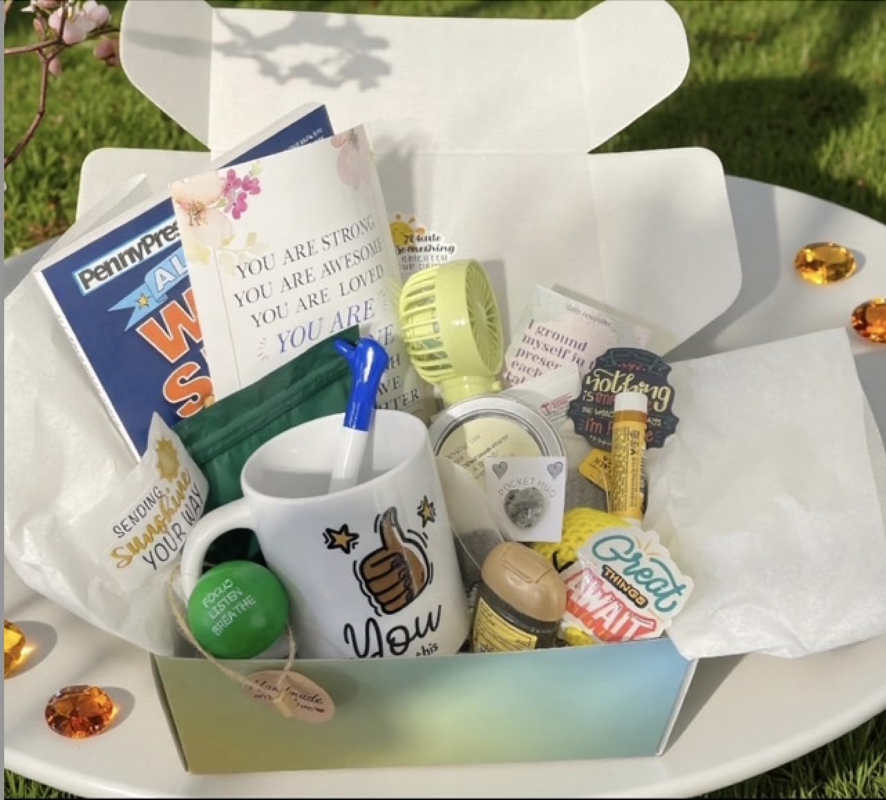 Get Well Soon Care Package, Chemo Comfort Gift Box with Encouragement Messages