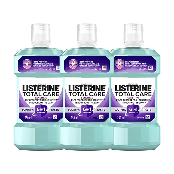 Listerine Total Care Sensitive Soothing Taste 250ml (Pack of 3)