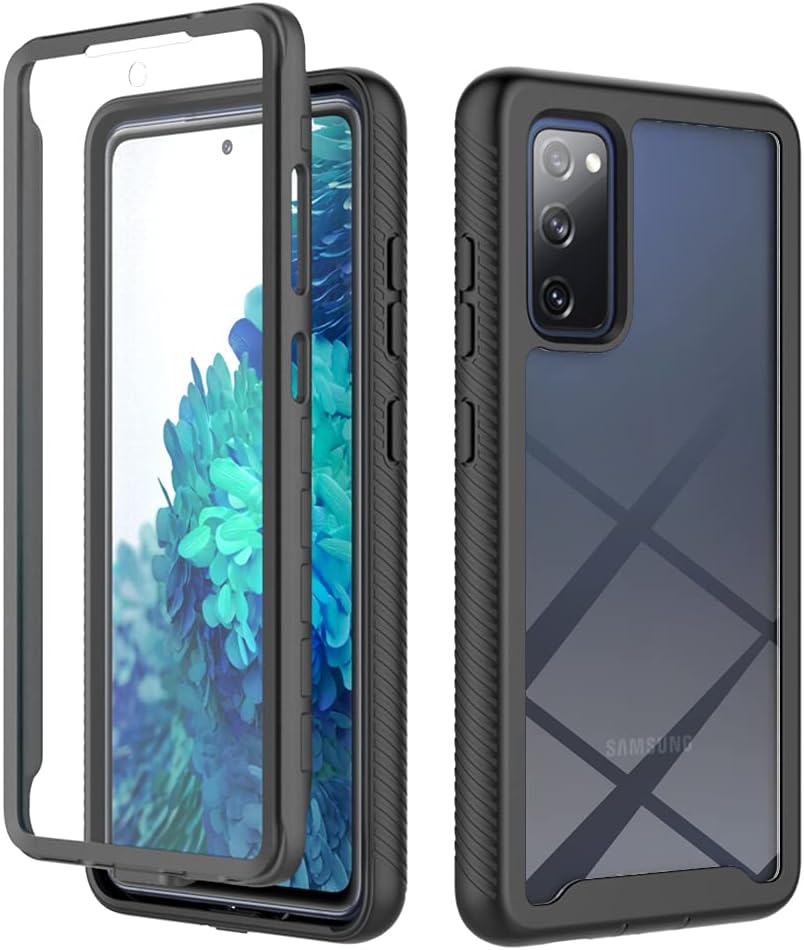 XINNI Case for Samsung Galaxy S20 FE 360 Degree Shockproof Protective Case with Integrated Screen Protector Robust Bumper Outdoor Full Body Case Black