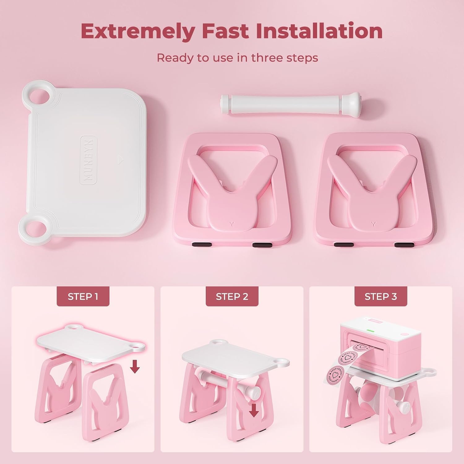 MUNBYN Label Holder for Rolls and Fanfold Labels, Thermal Sticker Holder for Desktop Thermal Printer, Accessory Supplies for Home, Office, Small Business - Image 4