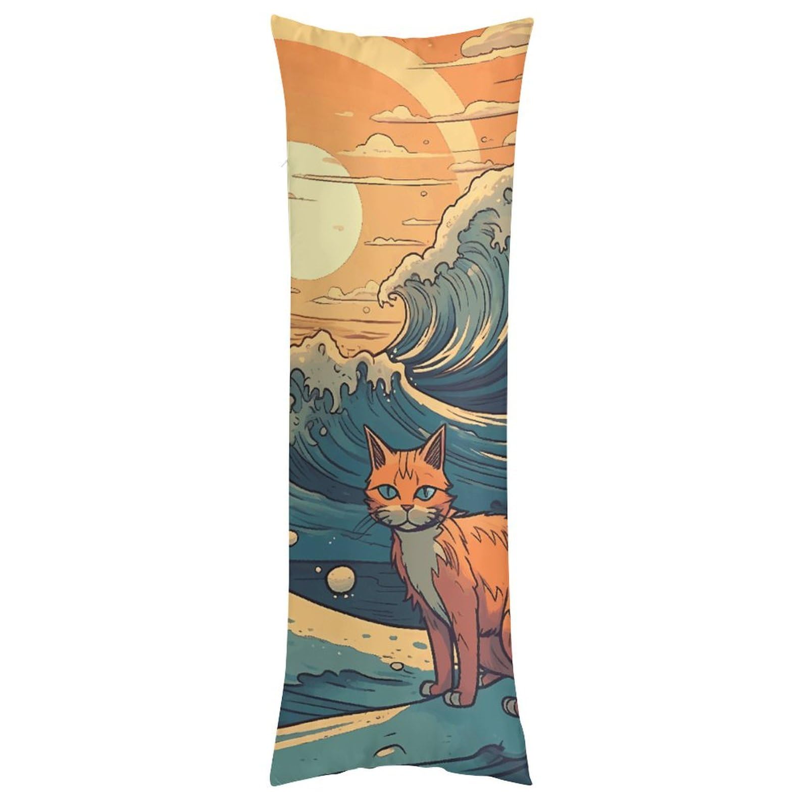 Housse de coussin décorative chat de style animé 50x127 cm
