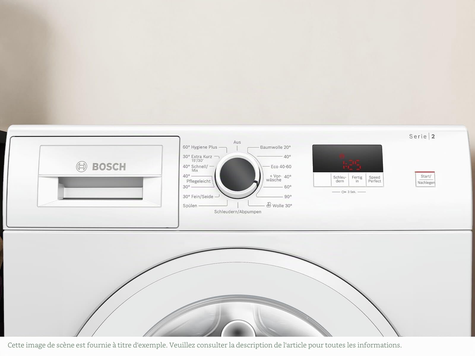 Bosch WGE02420 Série 2 Machine à laver à chargement frontal, 7 kg, 1400 tr/min, SpeedPerfect pour une économie d'énergie et d'eau, fonction de remplissage, particulièrement hygiénique, AquaStop
