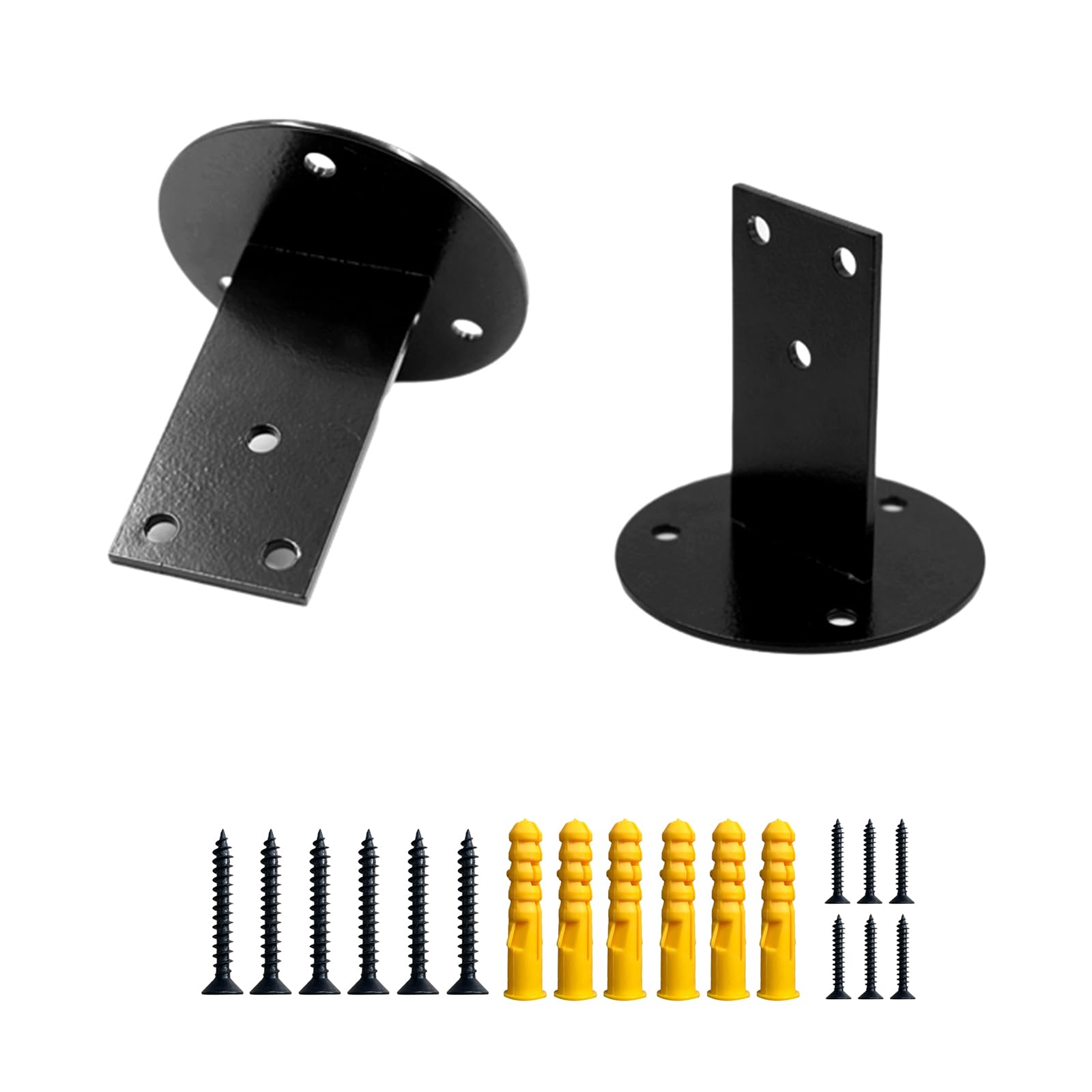 2pcs Black Handrail Bracket, Heavy Duty Stainless Steel Handrail Brackets for Staircase Stair Railing with Screws