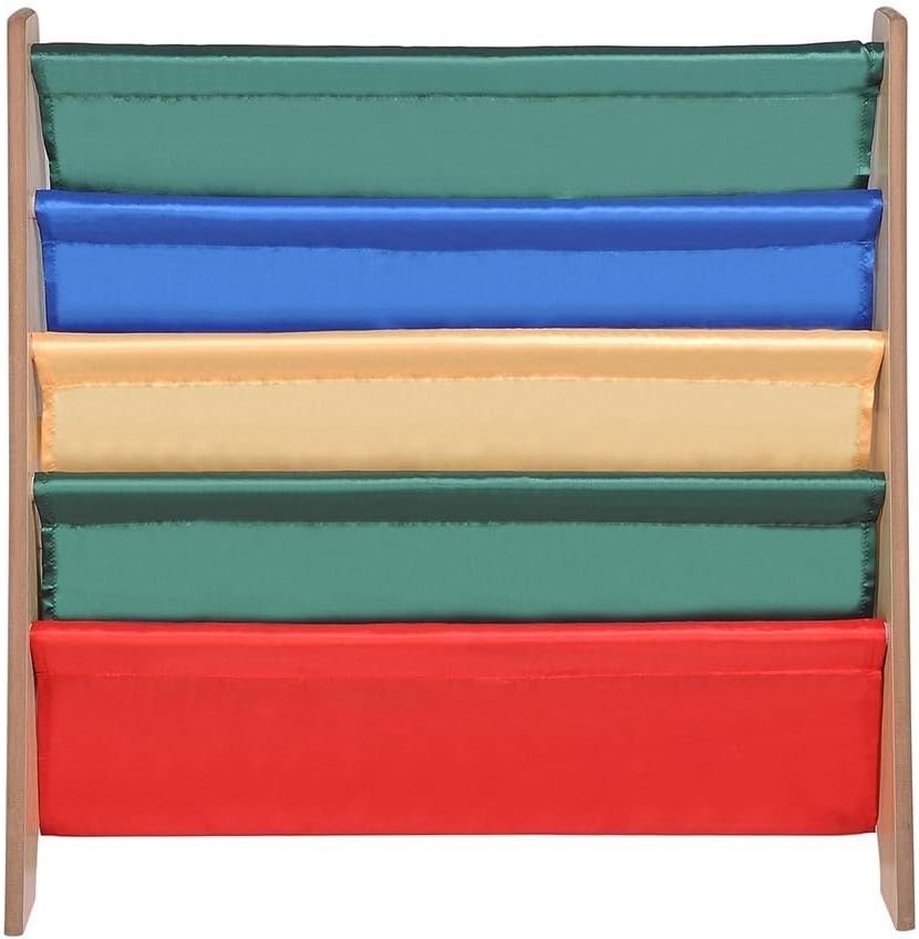 waradashop Rack Organizer Bookcase Display Holder Nature Wood Kids Book Shelf Sling Storage