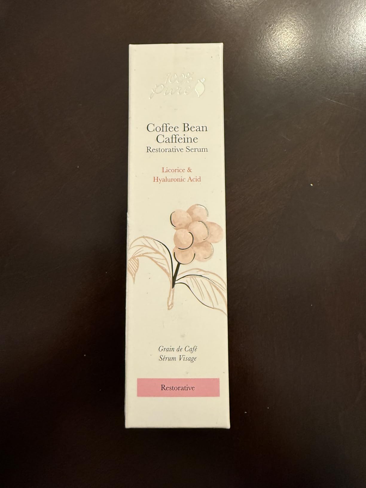 100% PURE Coffee Bean Face Serum EGCG, Licorice Root & Hyaluronic Acid Drops - Tighten, Brighten & Protect Daily Liquid Caffeine For Faded Skin - Ultimate Glow Skincare for Women & Men - 1 fl oz