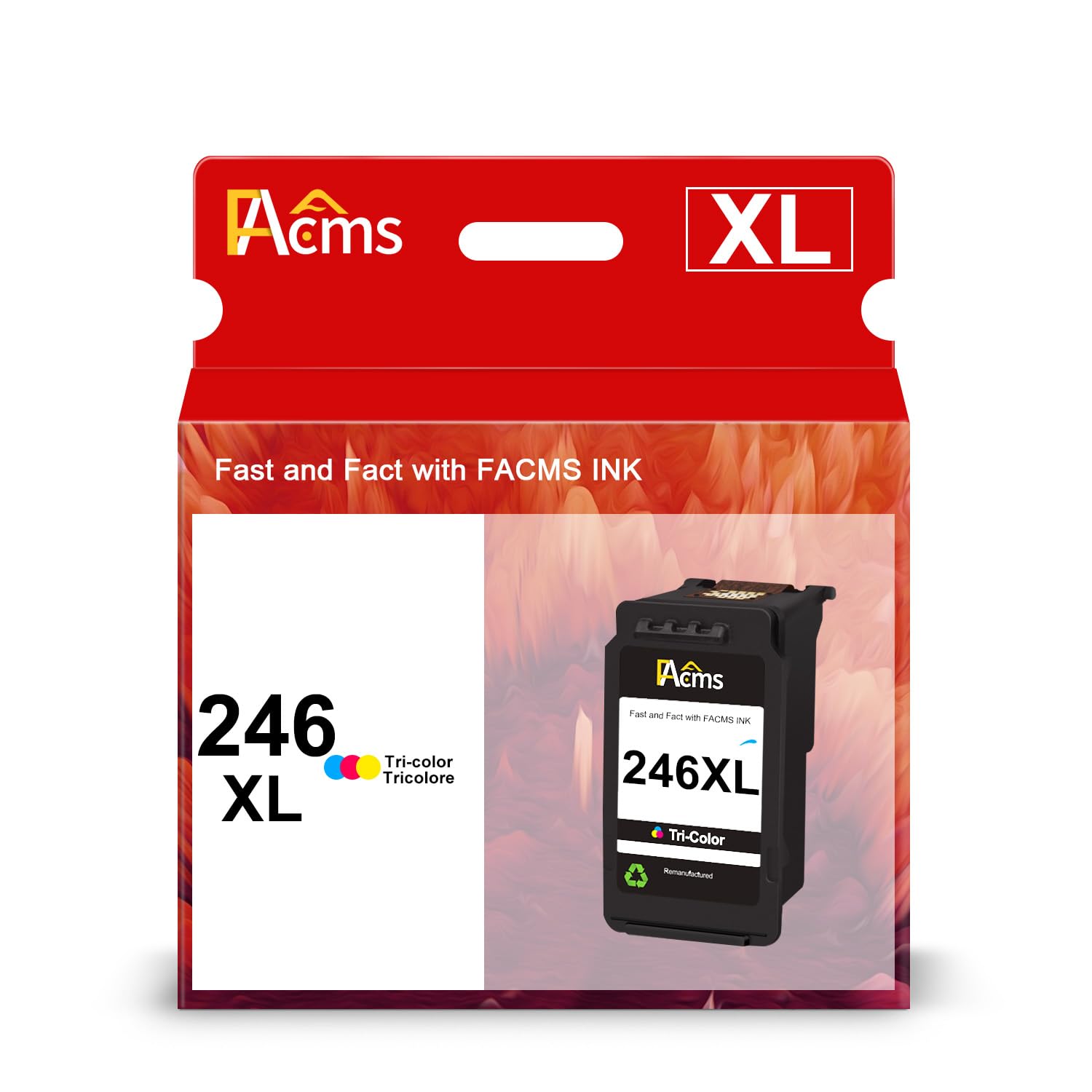 CL-246XL Color Ink Cartridge Remanufactured for Canon 246XL 246 CL-246 Color Ink for PIXMA Pixma MX490 MX492 TS3100 TS3122 TS3300 TS3322 TS3320 MG2522 TR4520 TR4522 TR4500 Printer (1 Color)
