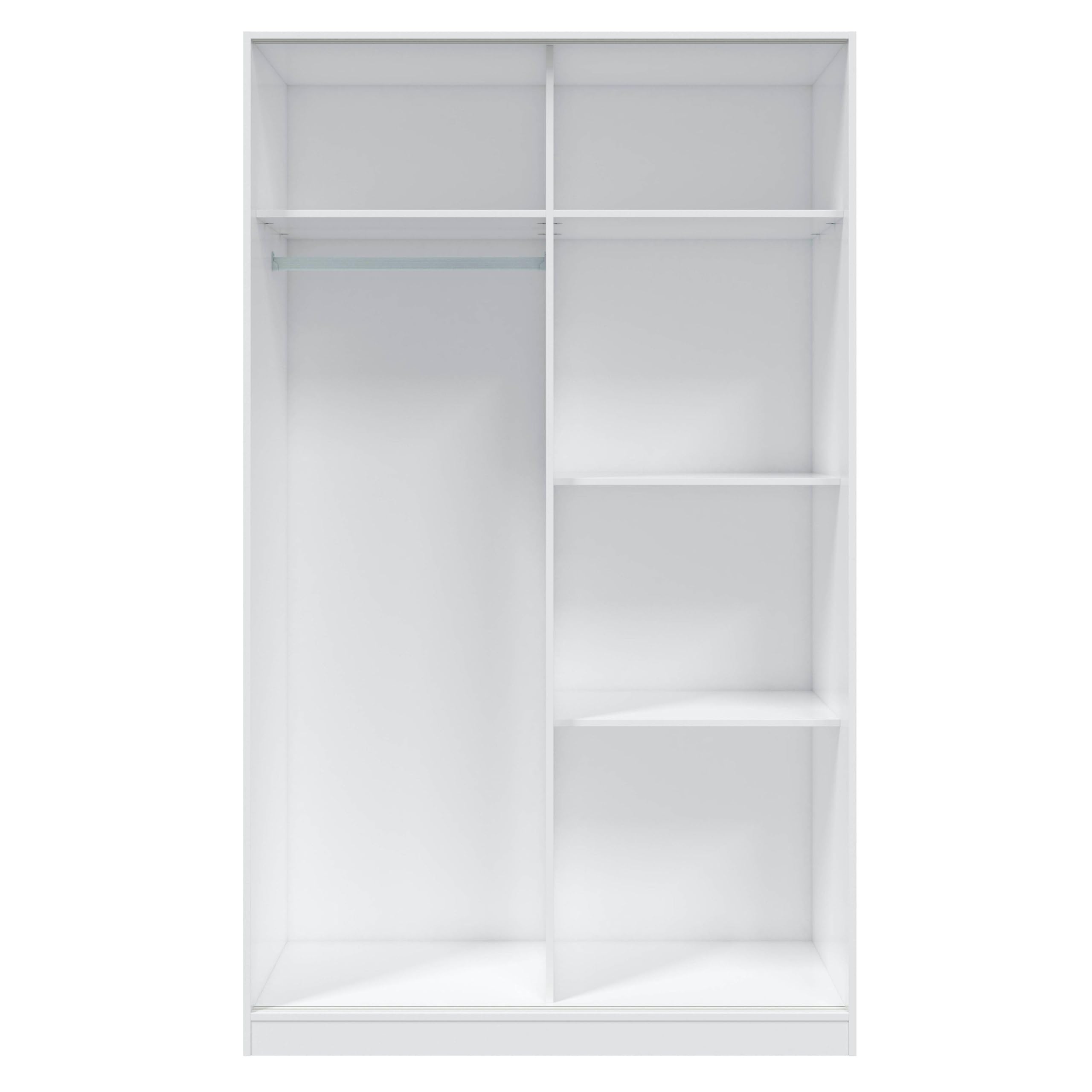 Miroytengo Armario Dormitorio Estilo Moderno en Blanco Brillo con 2 Puertas Correderas y Organizadores Internos 120x200 cm