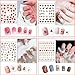 24 Sheets Nail Stickers for Kids, Cute Nail Art Decals for Little Girls, 3D Self-Adhesive Flowers Fruits Leaves Rainbow Hearts Mermaid Snow Nail Decoration for Women, DIY Manicure Supplies Accessories