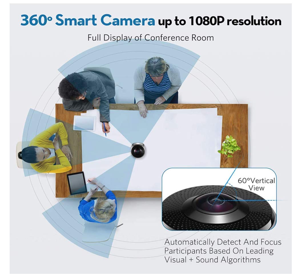 Video Conference Camera 4K Conference Camera with Microphone, 360