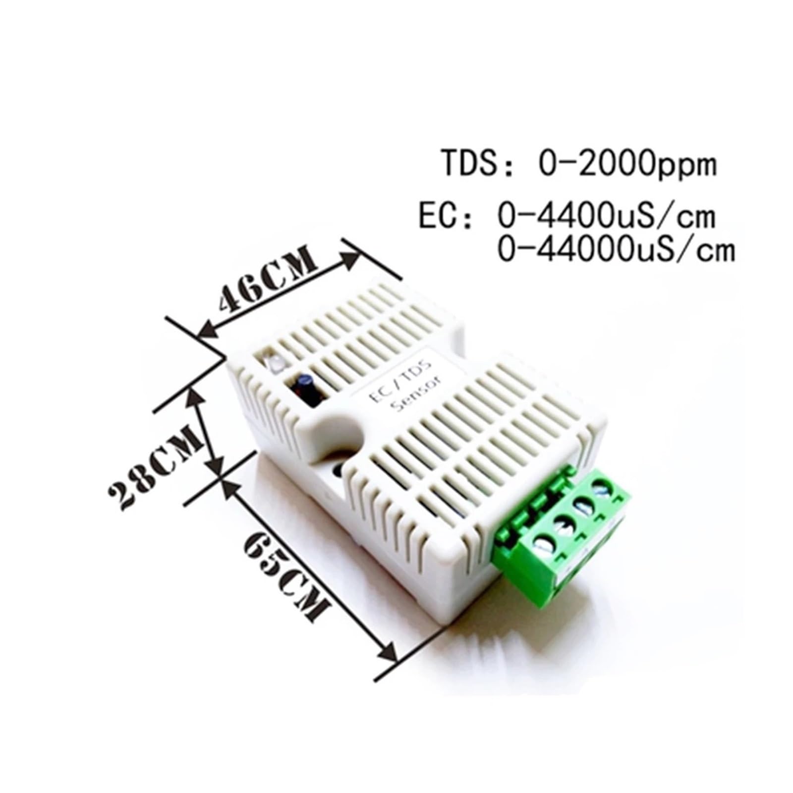 KOSBO Transmisor EC de Agua, Sensor EC, módulo de Sensor de conductividad TDS, 4-20ma, 0-5V, 0-10V, Salida RS485, Voltaje de Salida analógica(TDS 0-1000ppm,4-20mA)