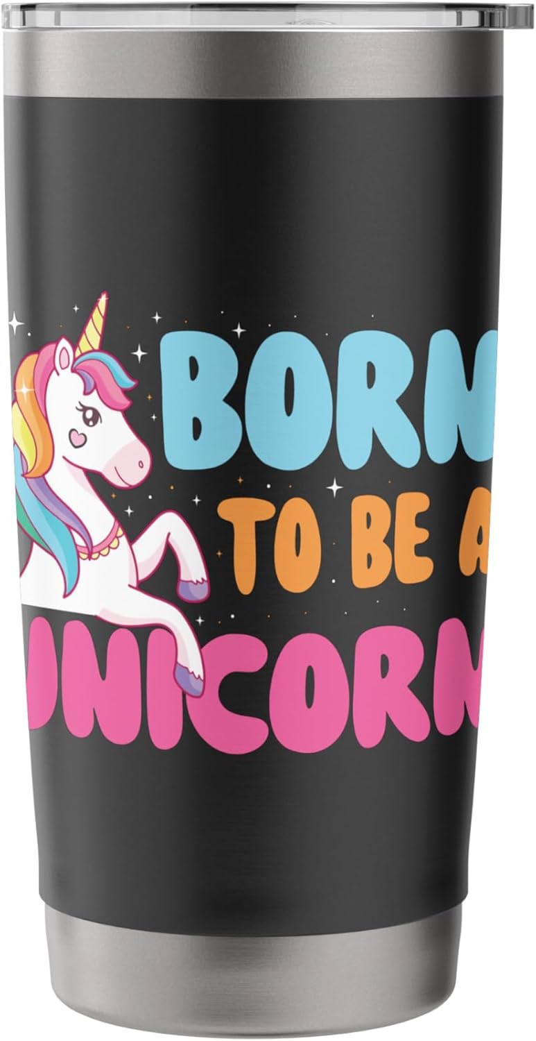 Born To Be A Unicorn - Mystical Creature Rainbow Unicorn Stainless Steel Insulated Tumbler - Image 3