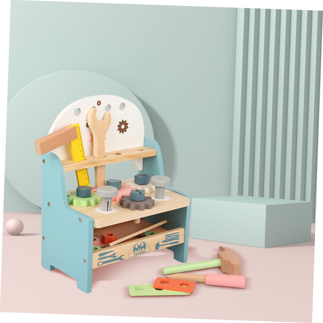 Juego de Tuercas y Tornillos de Montaje Educativo de Madera