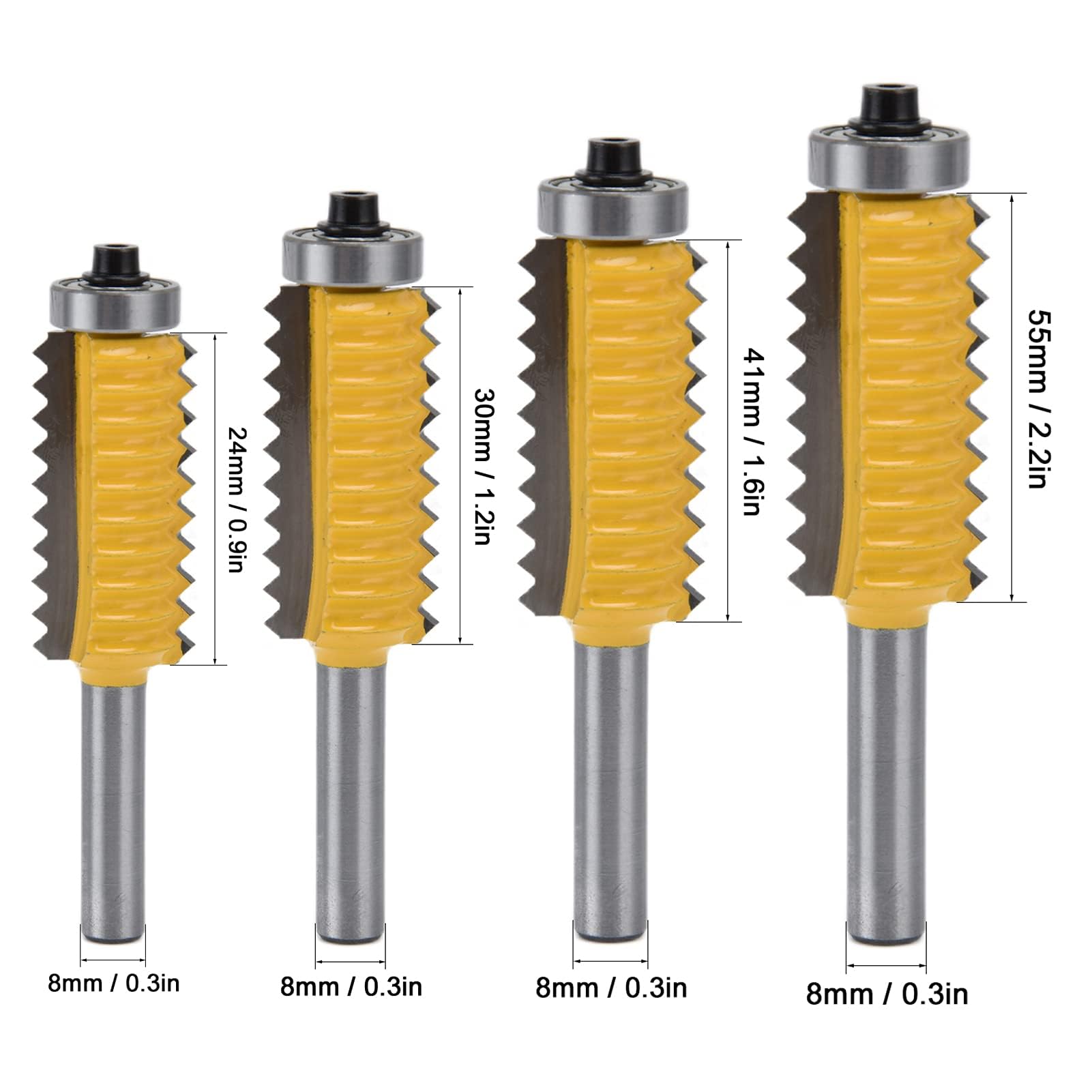 Agatige Finger Joint Router Bit, 8mm Shank V Joint Router Bits Glue Milling Cutter Steel Joinery Wood Milling Cutter Stile Router Bit for DIY Door Table Cabinet Shelve Furniture, 8x24mm