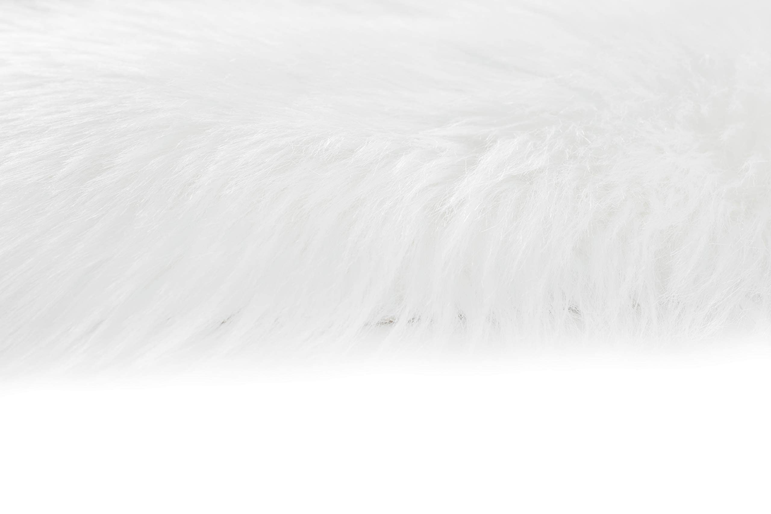 Tapis Shaggy, Tapis en Fausse Fourrure Imitation Peau de Mouton Moelleux Shag Blanket antidérapant Home Floor Decor Rugs (White 80 x 150 cm)