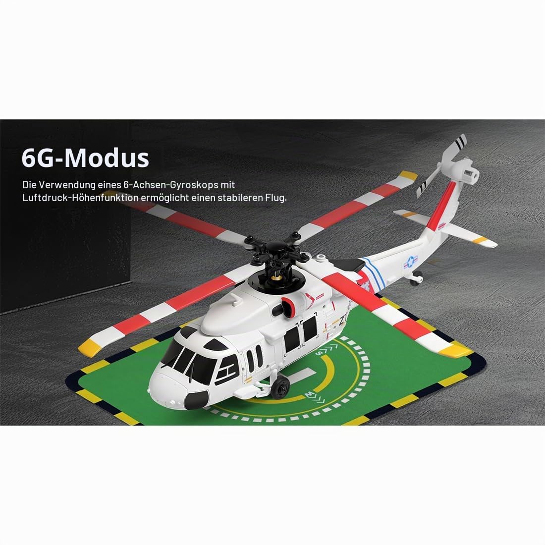 WL K270 Ferngesteuerter Hubschrauber mit Optical Flow, Höhenflug, Fernbedienung, Gyro, 2.4G 4CH Flybarless Militär Flugzeug 6G/3D Stunt Copter Helikopter für Erwachsene