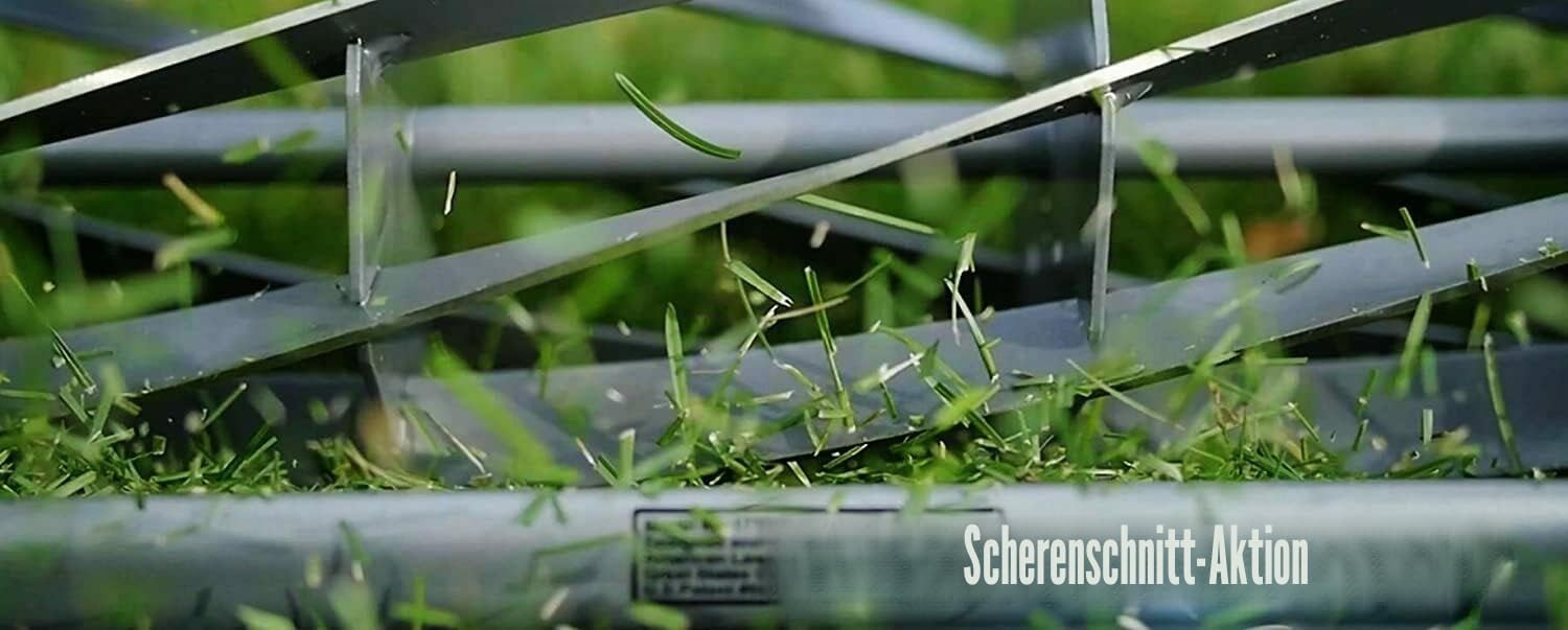Earthwise Spindelmäher 1715-16EWG, 7 Klingen, 16" mit Fangkorb, Grau/Silber/Grün