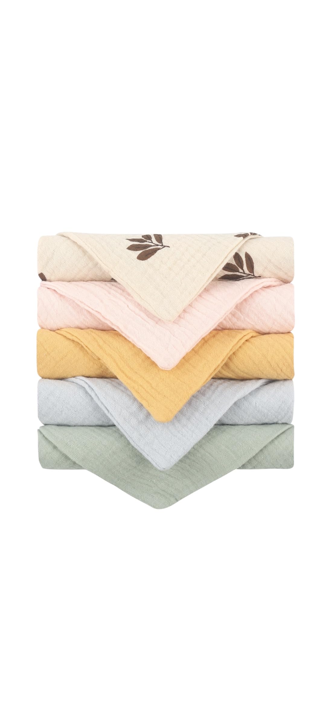Muslin Baby Cloths, Soft Cotton Burp Cloths (Small) 5Pack, Floral