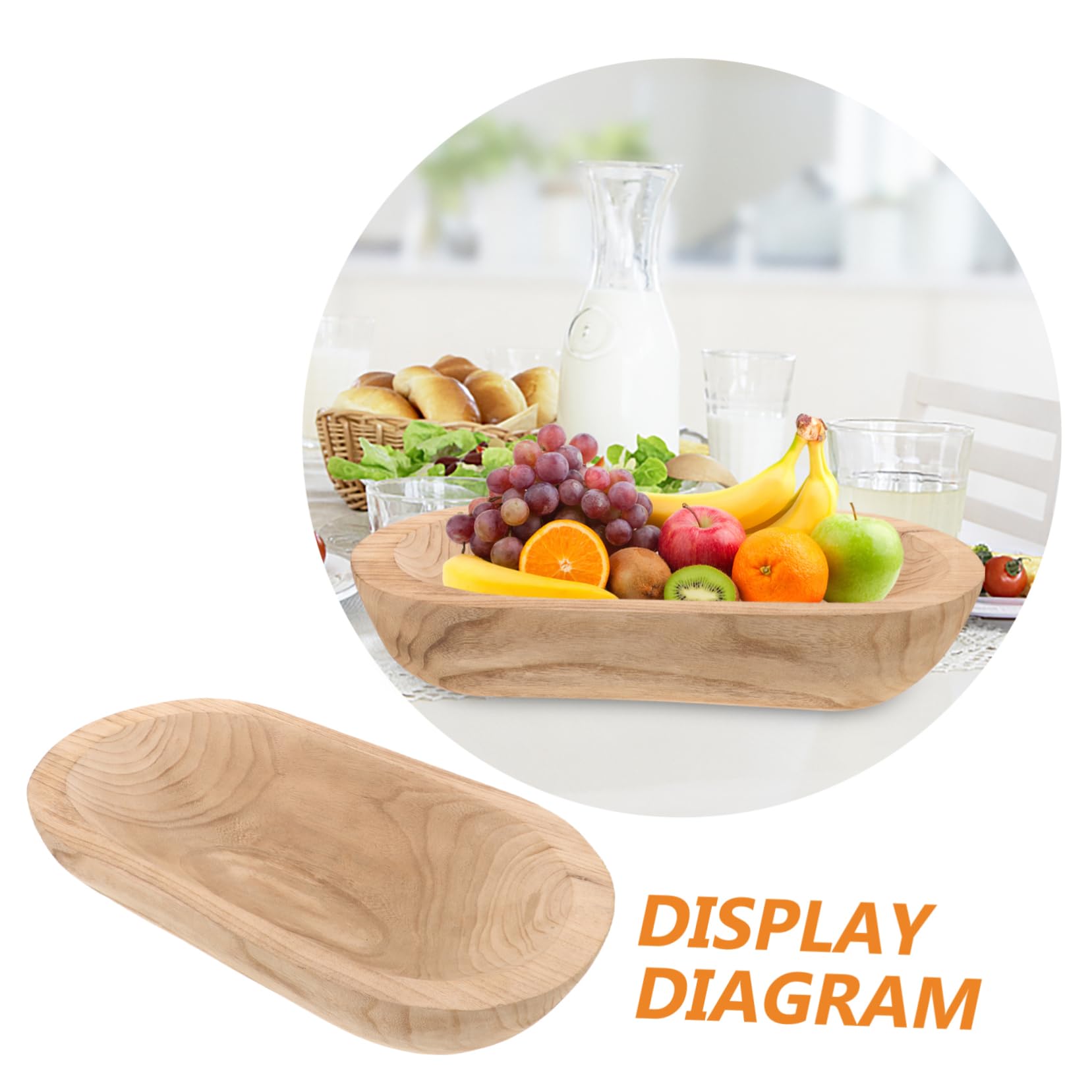PRETYZOOM Cuenco Decorativo De Madera Rústica, Cuenco Para Masa De Madera Natural, Centro De Mesa Artesanal, Decoración Hogar, Pieza Única Para Adornos y Velas