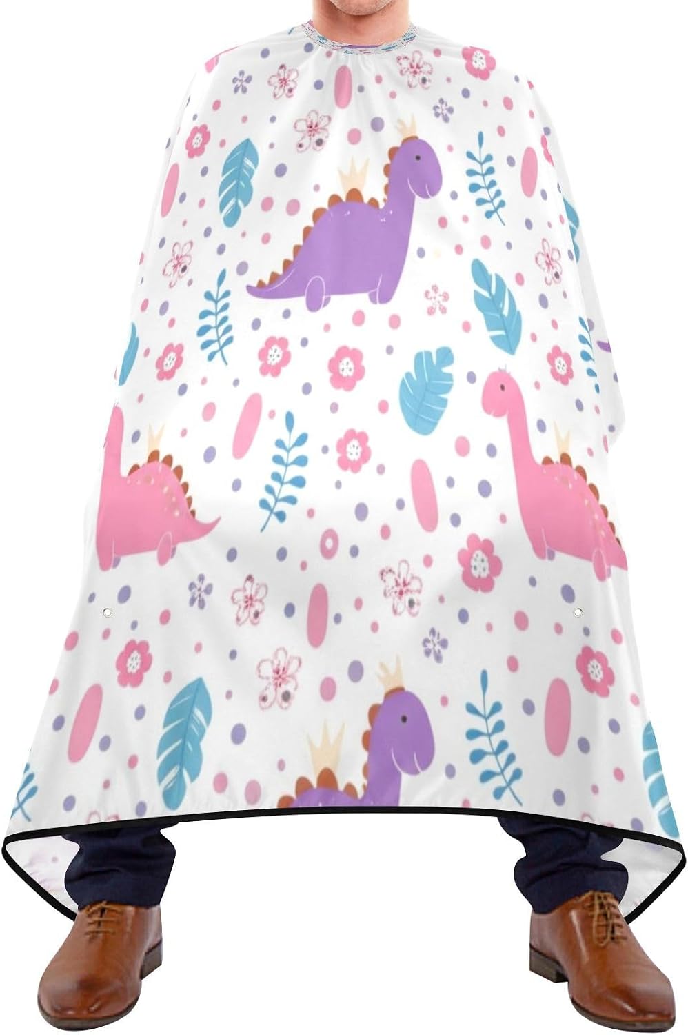 Cute Pastel Cartoon Dinosaurs Hair Coloring Cape, Cape for Haircuts, Barber Capes for Men