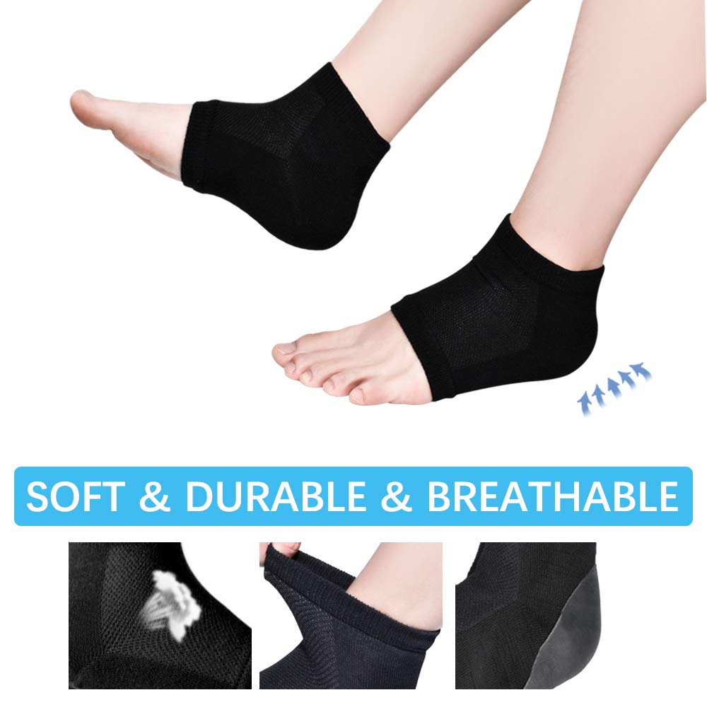 Moisturizing Socks, Moisturizing/Gel Heel Socks for Dry Cracked Heels, Ventilate Gel Spa Socks to Heal and Treat Dry, Gel Lining Infused with Vitamins