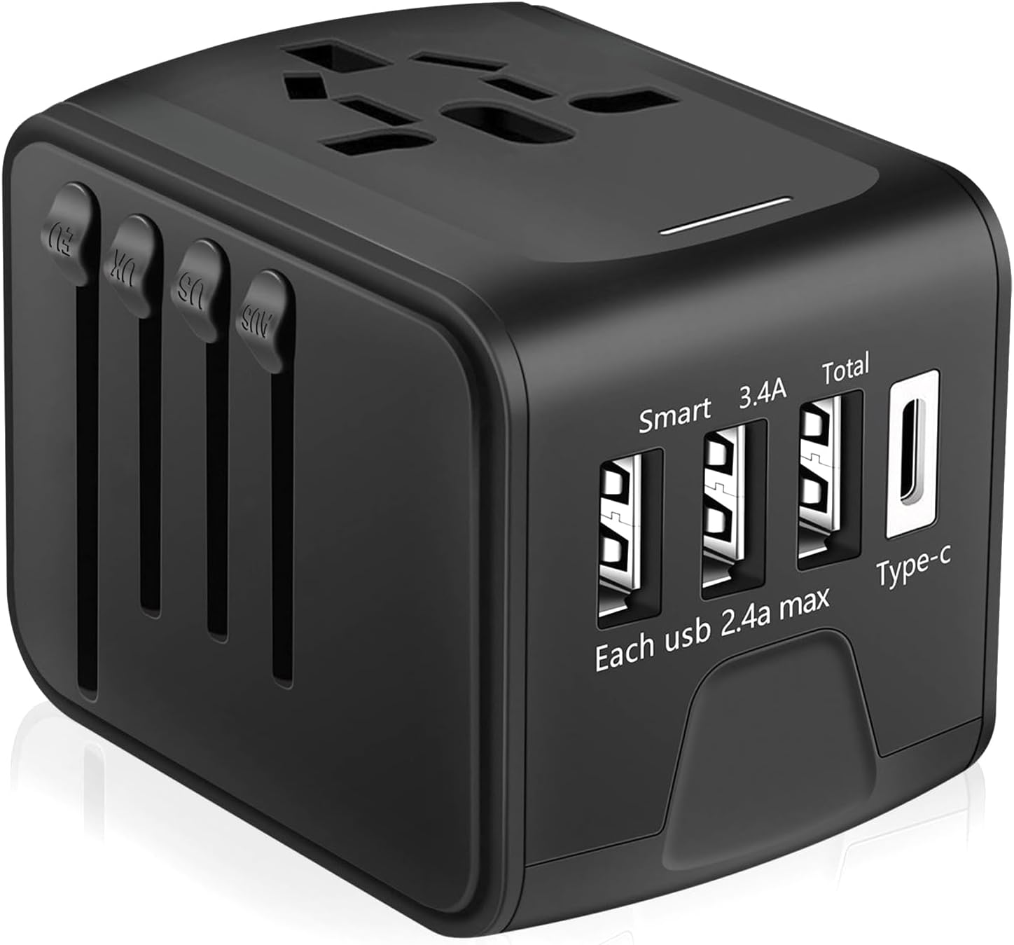 International Travel Adapter, All in One Power Adapter with High Speed 3 USB & T… International Travel Adapter, All in One Power Adapter with High Speed 3 USB & T…