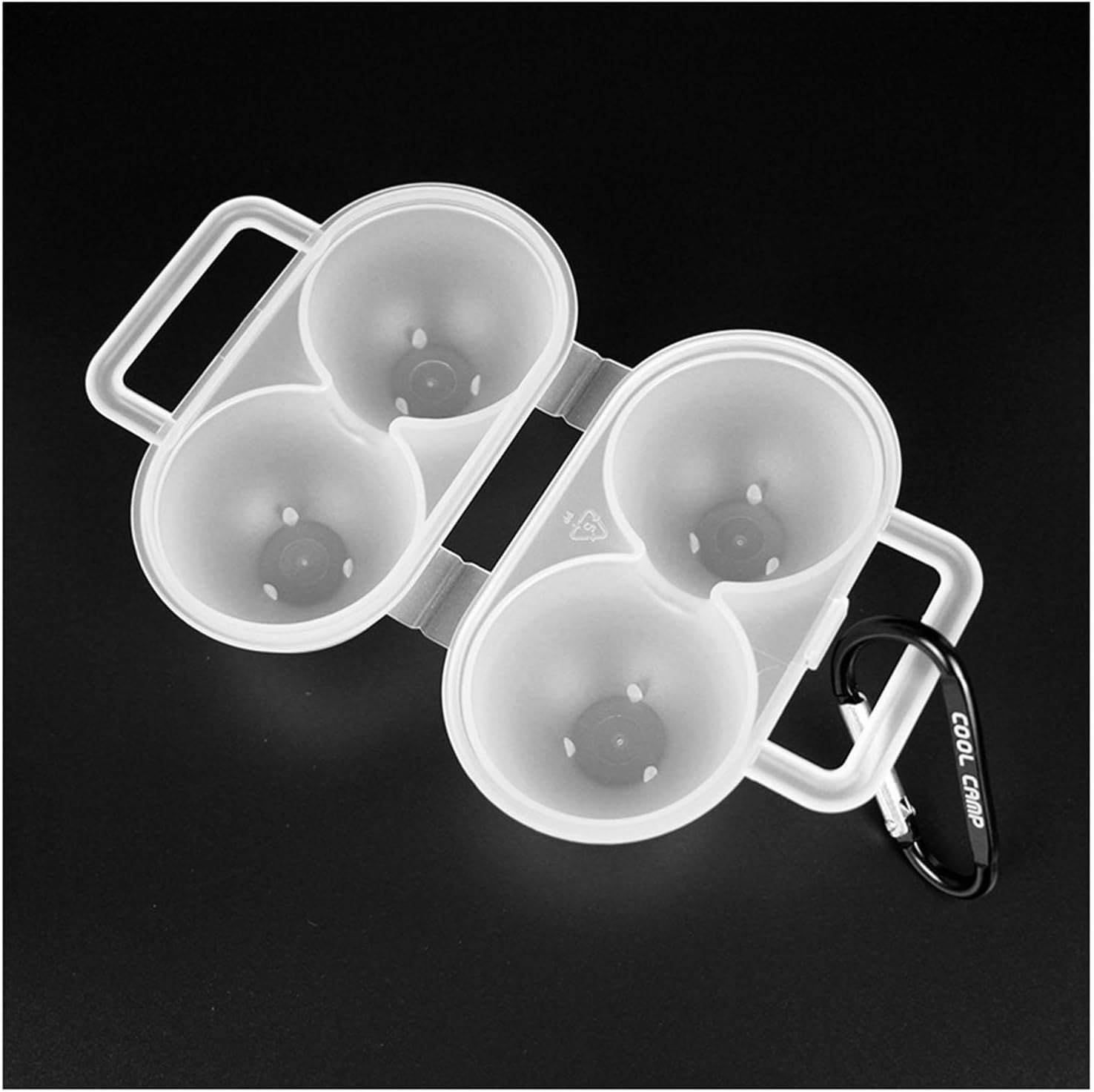 E-outstanding 2 Compartment Egg Holder Container with D-Clip Plastic Picnic Organizer Tray