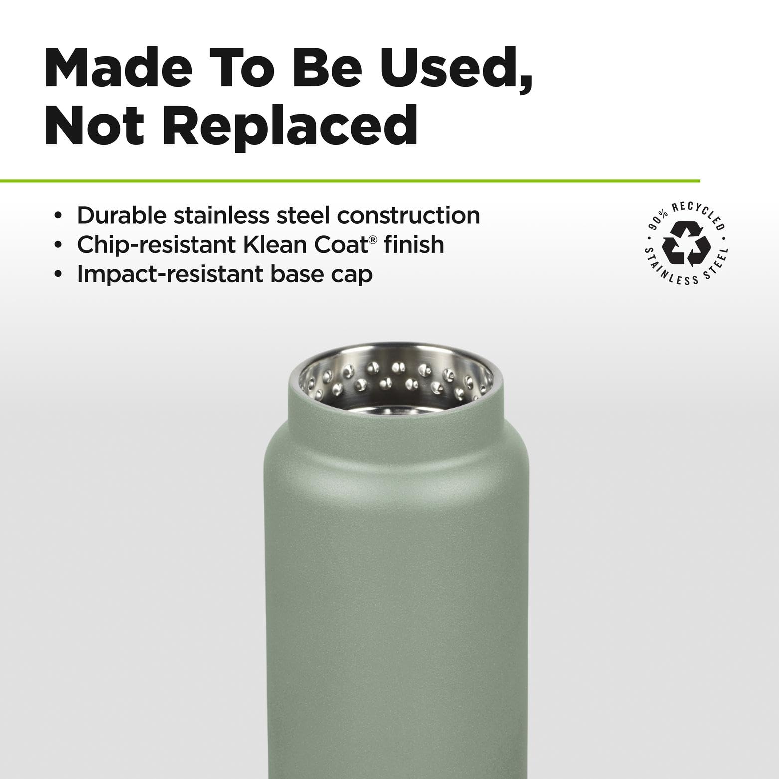 Klean Kanteen TKWide Isolierte Flasche – Drehverschluss, Stahlstrohhalm – Reise/Sport – Meeresspray, 907 ml