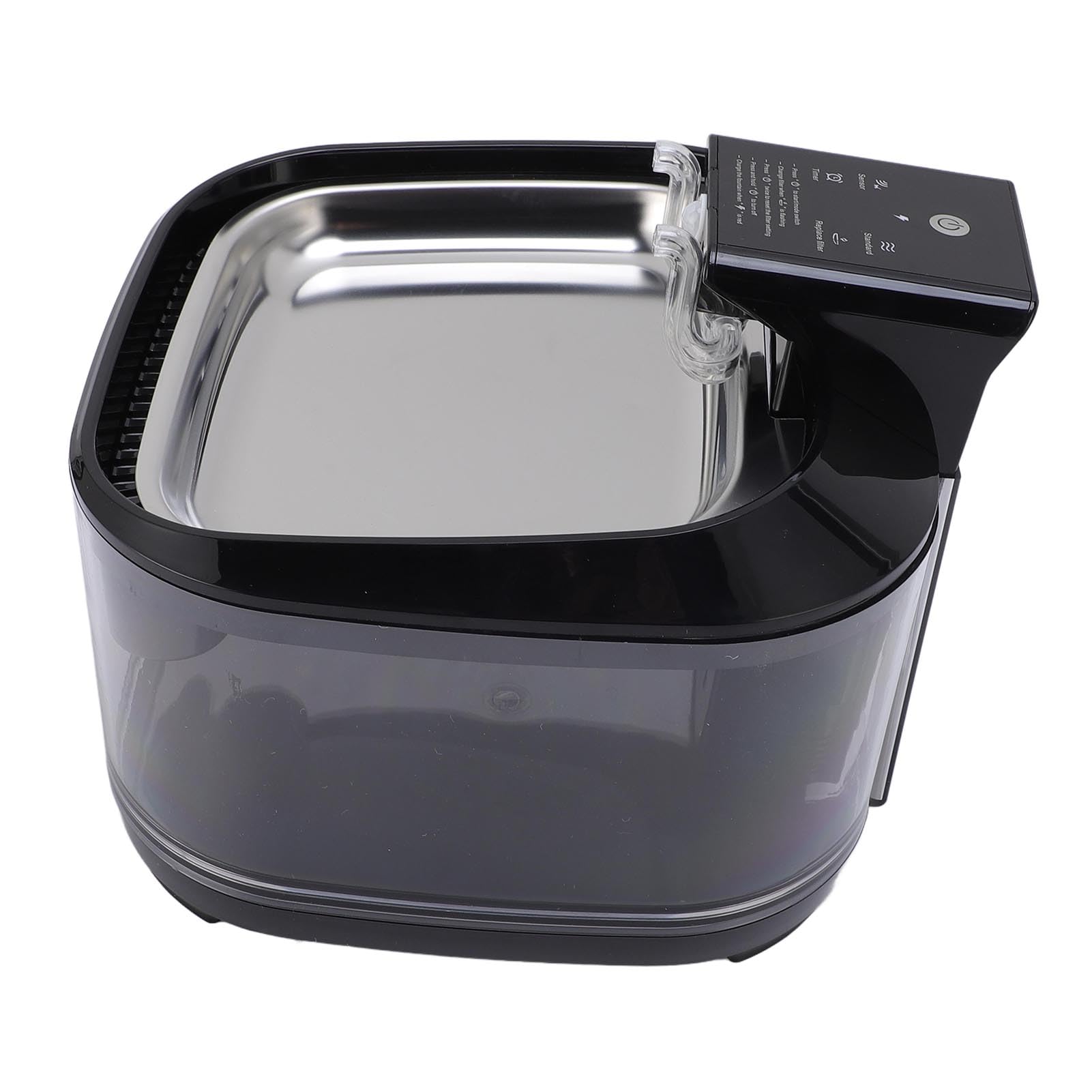 Haofy Fuente de Agua para Mascotas de 4,5 L con Filtración de Circulación Automática, Fuente de Agua Recargable de Acero Inoxidable para Gatos, Dispensador de Silencioso para (Black)