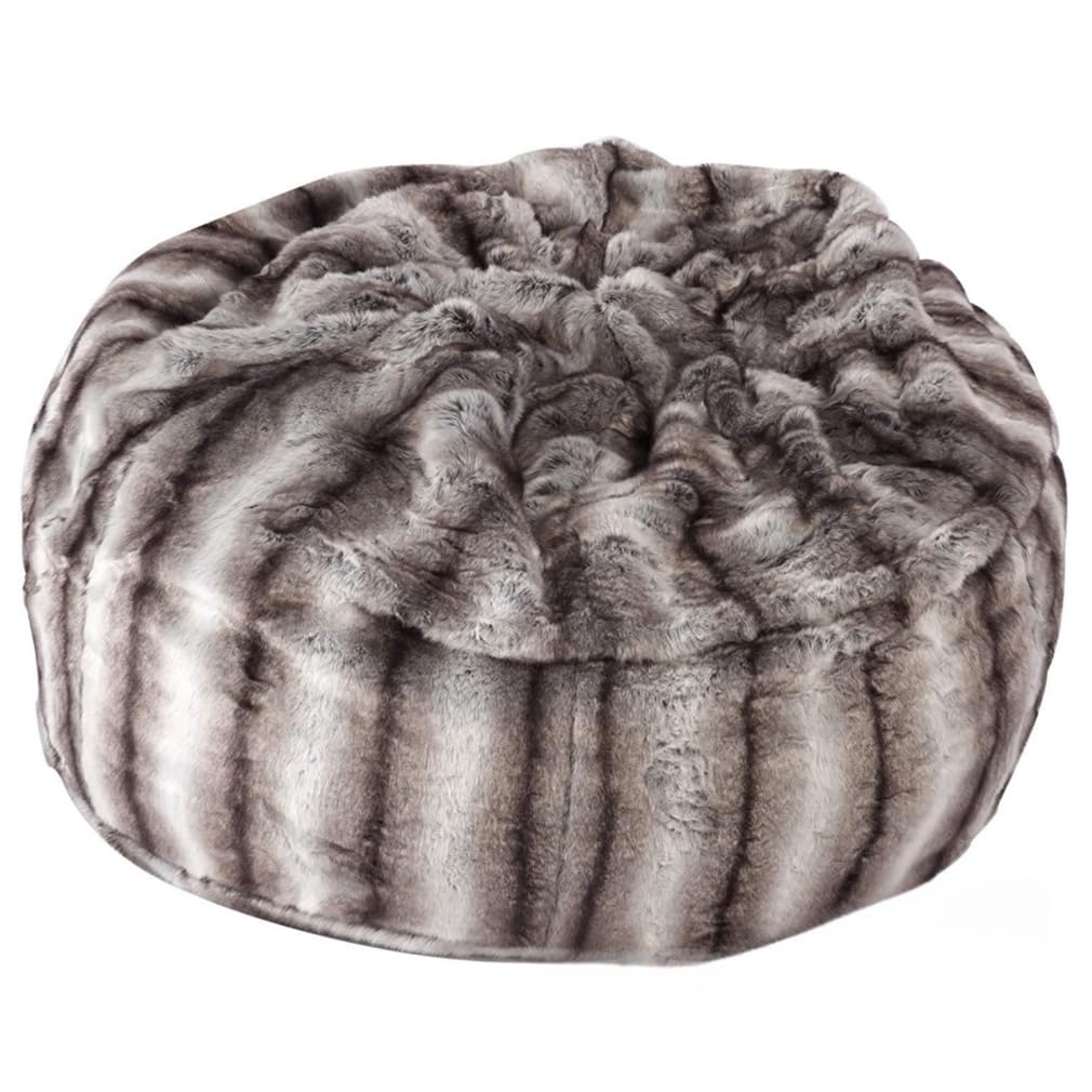 Housse pouf ronde fausse fourrure pour vider vos placards et meubler le salon