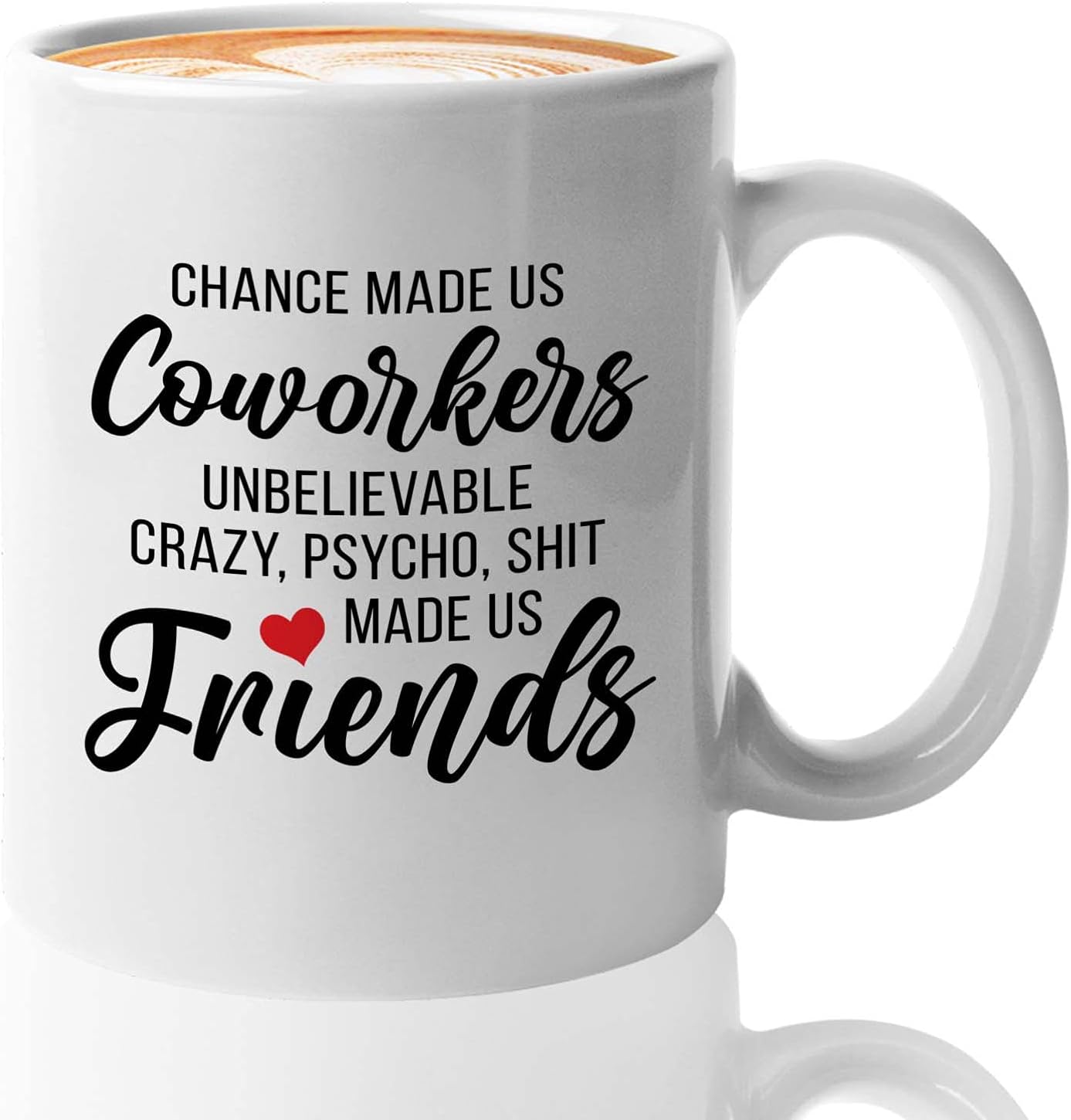 Bubble Hugs Work Bestie Coffee Mug 11oz White - Chance Made Us Co Workers - Employee Humorous Coworker Occupation Accountant Lawyer Graduated School Office Job Sarcasm Crazy Psycho