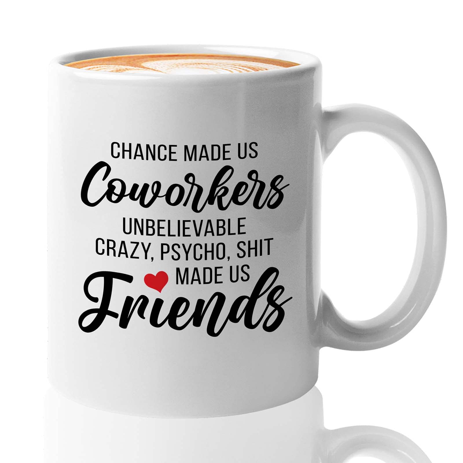 Bubble HugsWork Bestie Coffee Mug 11oz White - Chance Made Us Co Workers - Employee Humorous Coworker Occupation Accountant Lawyer Graduated School Office Job Sarcasm Crazy Psycho