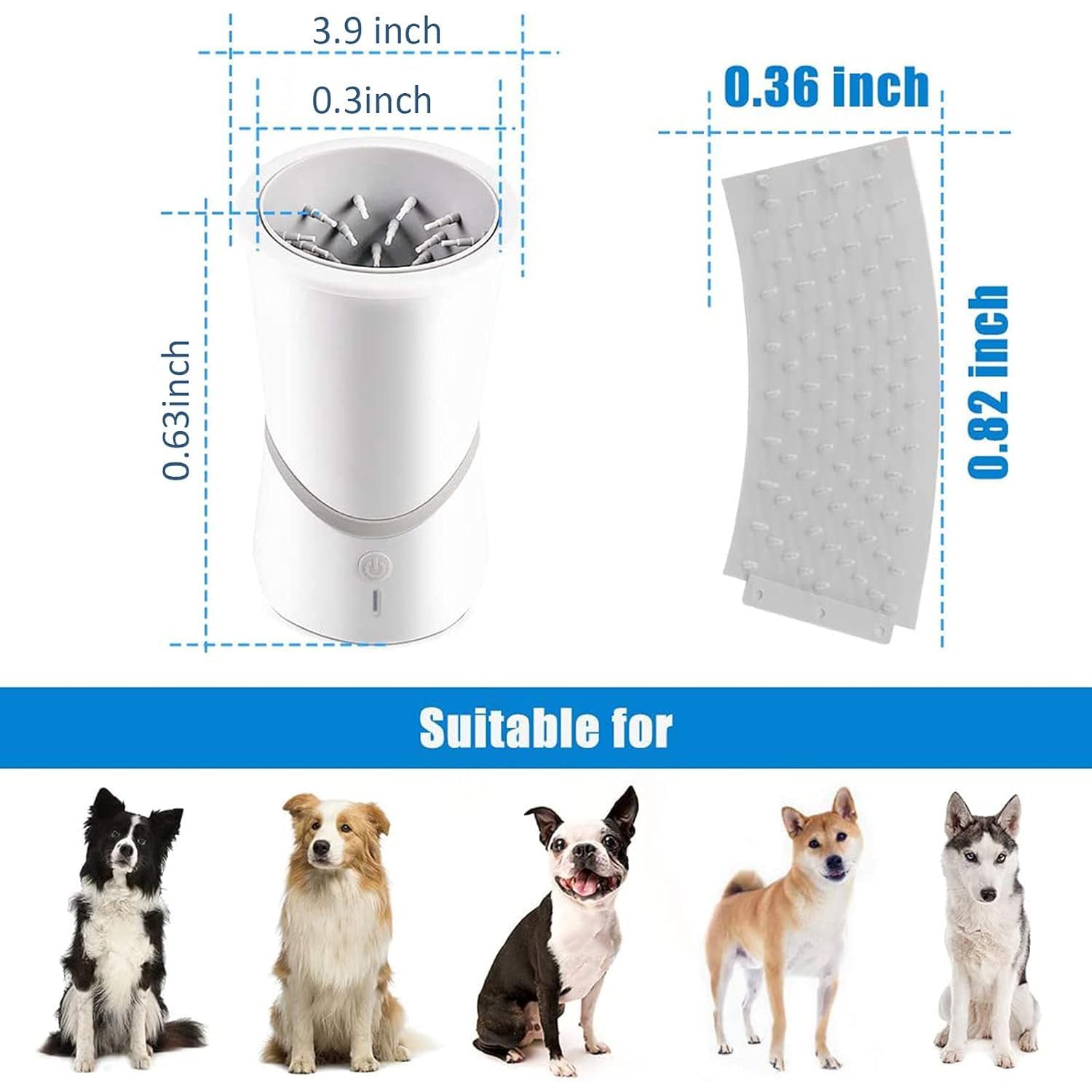 Vaso Limpiador Automático De Patas De Perro, Lavapiés Eléctrico para Perros, Lavapiés Portátil con Diseño De Silicona Extraíble, Limpieza Profunda De 360° para Muchos Tipos De Gatos Y Perros