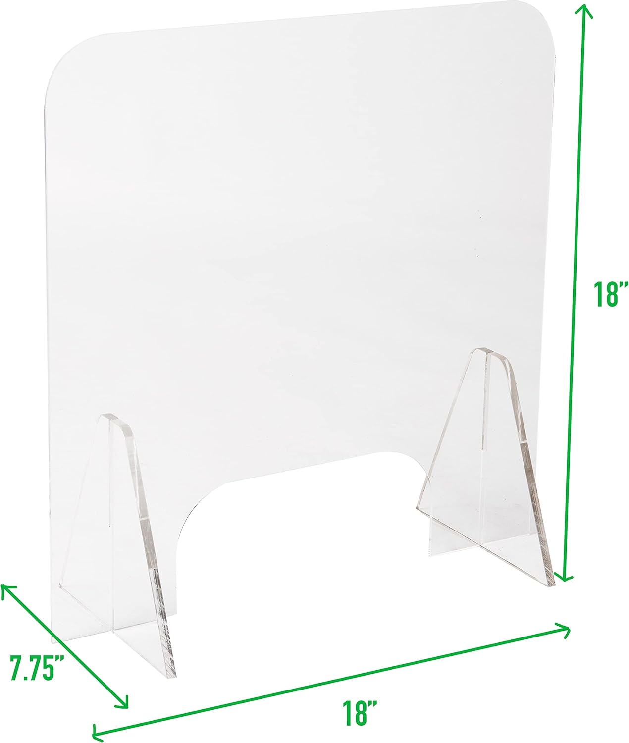 Mind Reader Acrylic Sneeze, Front Desk Cough Guard, Protective Clear Panel for Cashiers, Reception, Checkout Stations, 18 x 18 : Office Products