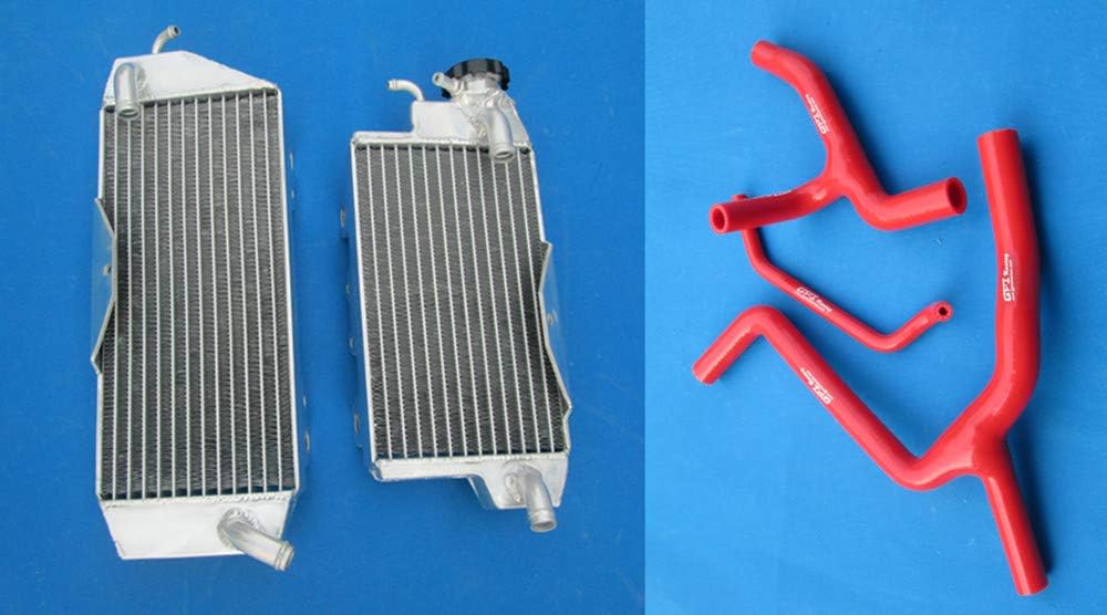 Aluminum Radiator & hose for KAWASAKI KXF450 KX450F 2010-2015 11 12 13 14 (RED)