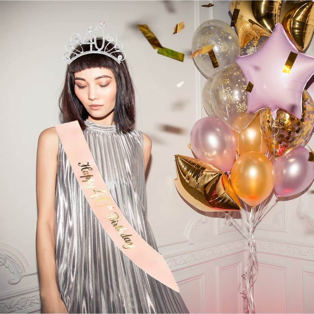 Corona E Cintura 'Birthday Girl' - Copricapo Festa Compleanno Per Ragazze | Decorazione Scintillante - Foto 13