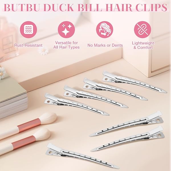 Fermagli per Capelli Professionali, 36 Pezzi Becchi D'oca per Capelli, Metallo Fermagl, Capelli Styling Clip per Capell, per acconciature Donna Ragazza Hair Clip - 4
