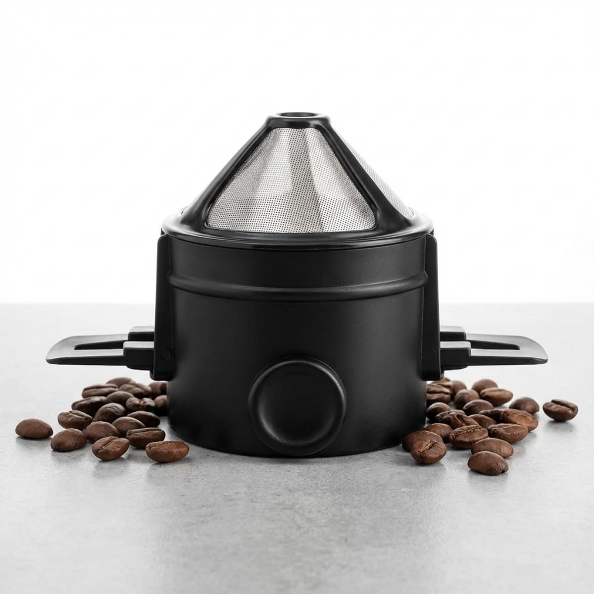 Coador de Café Portátil Reutilizável Aço Inox Cone para Xícara Lavável Prático Premium