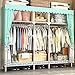 Portable Wardrobe Cloth Wardrobe Wardrobe Bedroom Combination Cloth Simple Steel Tube Bold Thickening All Steel Frame Household Fabric Storage,a Portable Cloth Hanger