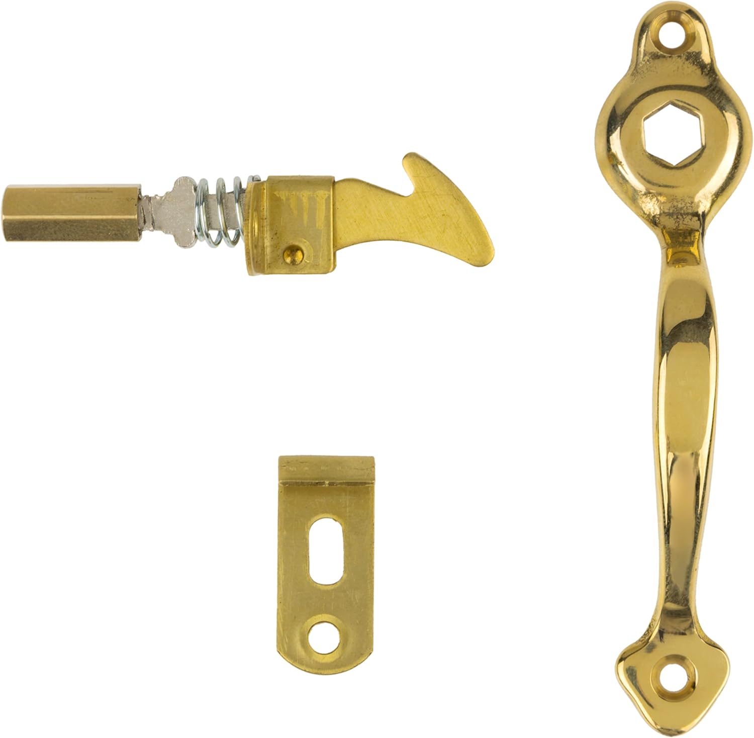 Solid Brass Door Pull with Push Button Latch Handle for