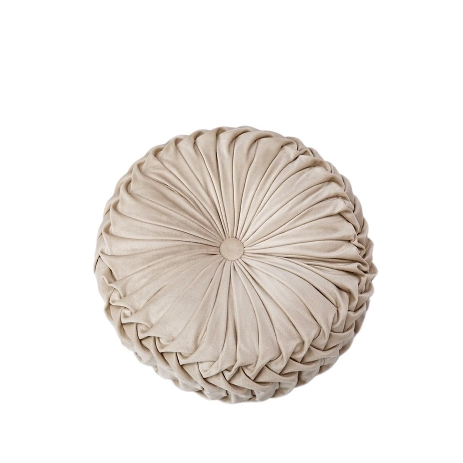 HEUchuan Round Velvet Pleated Throw Pillows 15''